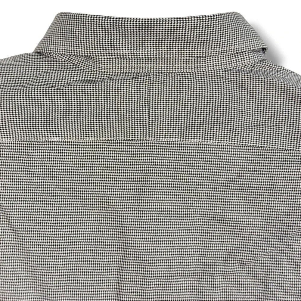 Polo Ralph Lauren Button Front Men XXL Black White Houndstooth Cotton Non-Iron